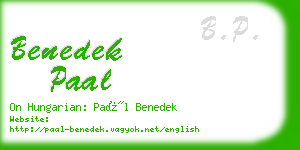 benedek paal business card